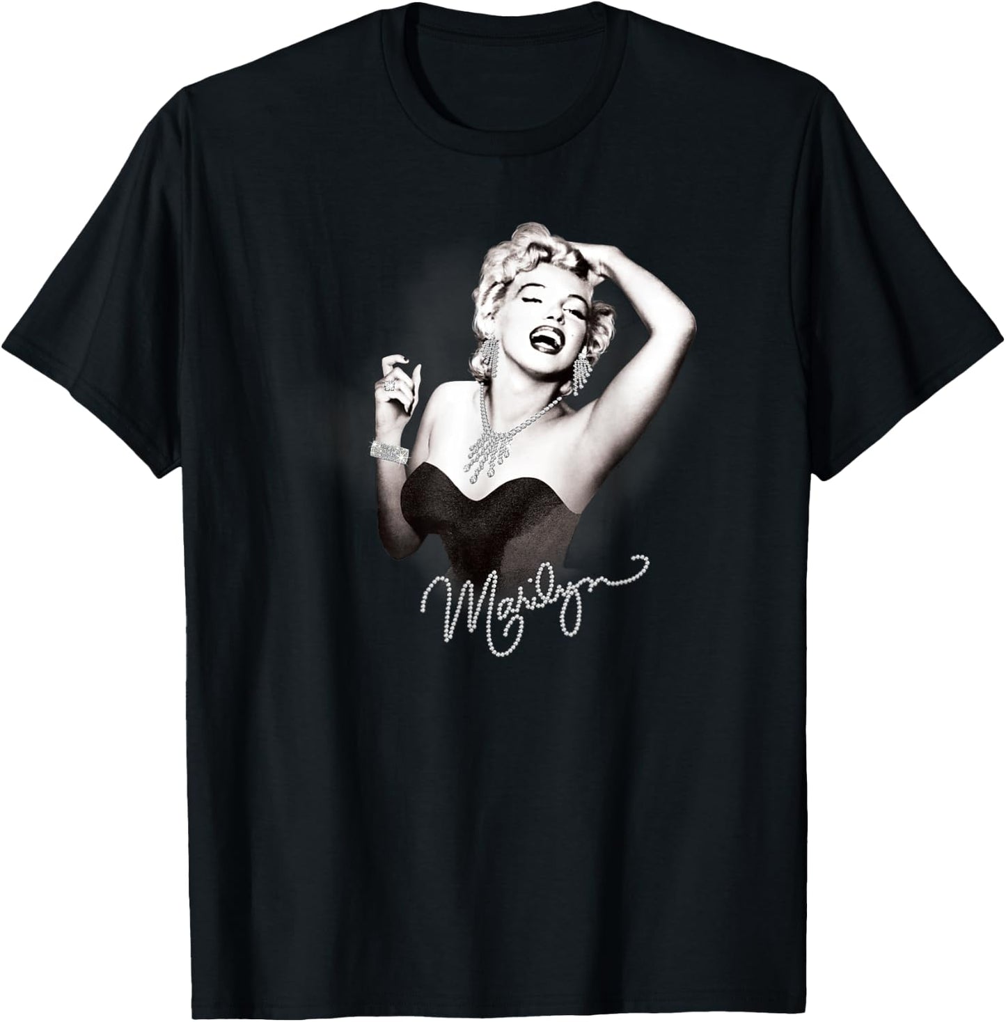 Marilyn Monroe Glam Marilyn Black Graphic , Women's Classic Fit, Small T-Shirt - T-Shirt | Black