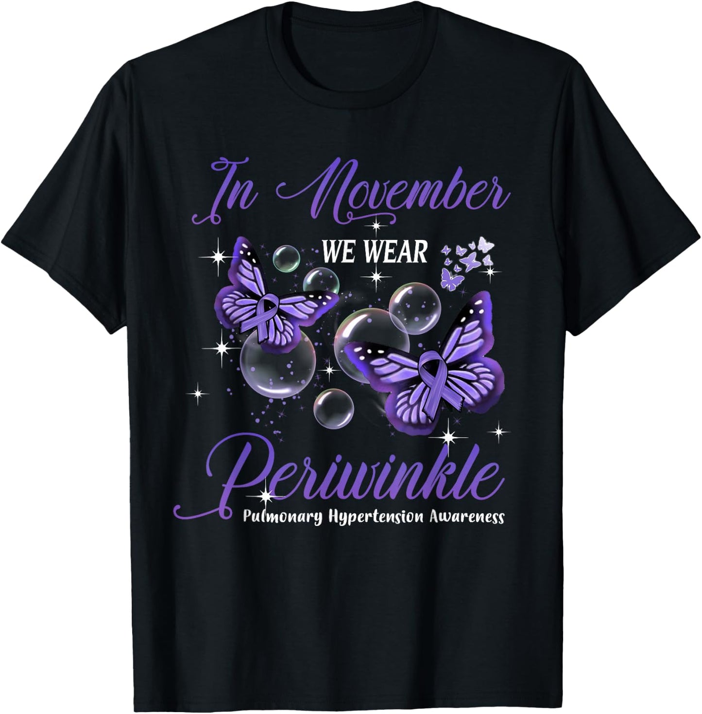 In November We Wear Periwinkle Pulmonary Hypertension T-Shirt - T-Shirt | Black