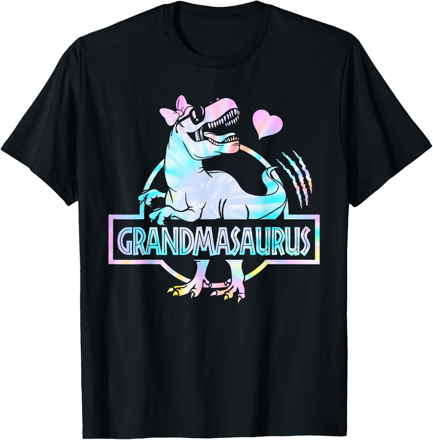 Grandmasaurus T Rex Dinosaur Grandma Saurus Family Matching T-Shirt - T-Shirt | Black