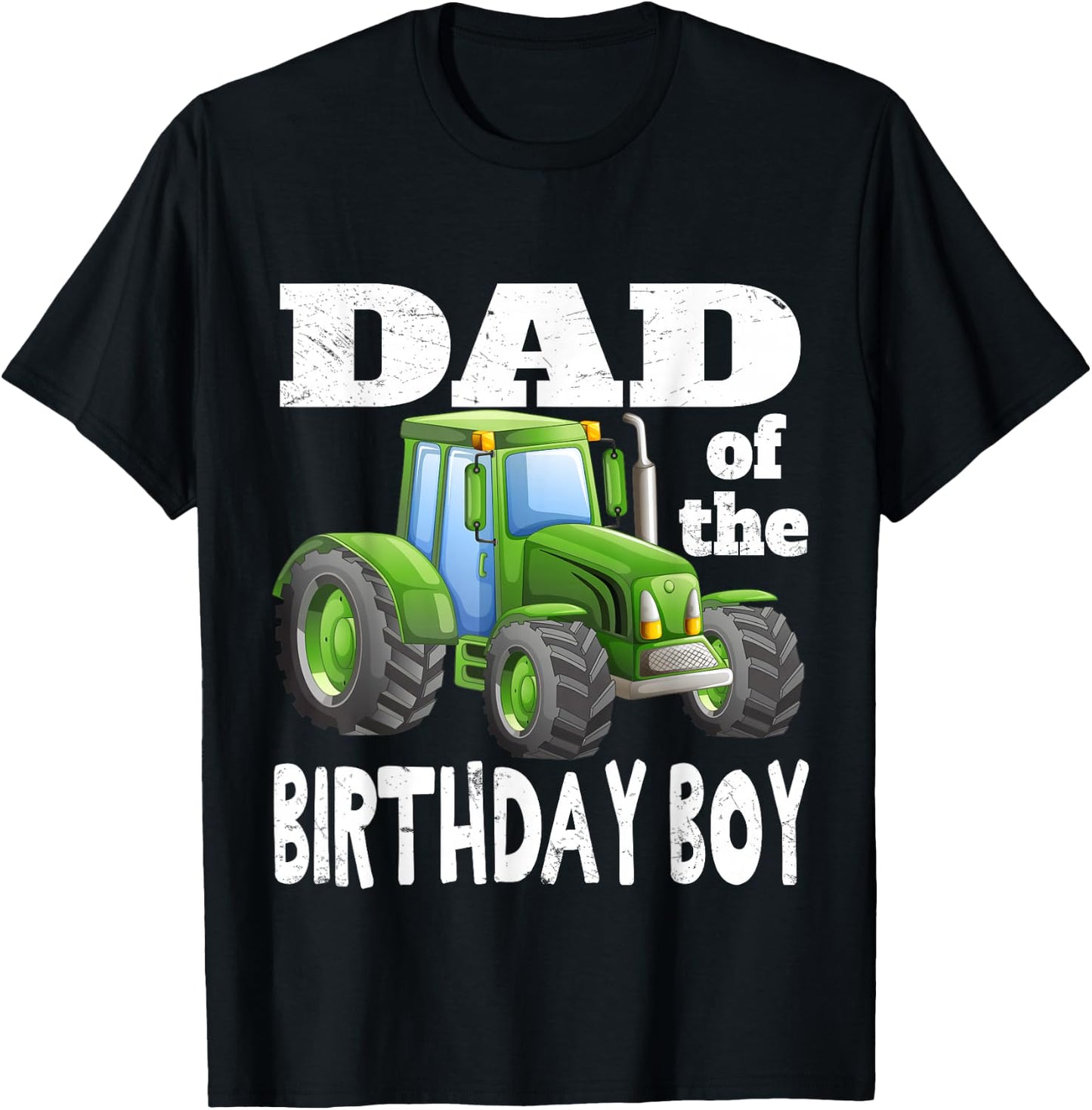 Dad of the Birthday Boy Kids Farm Tractor Party Shirt Idea T-Shirt - T-Shirt | Black