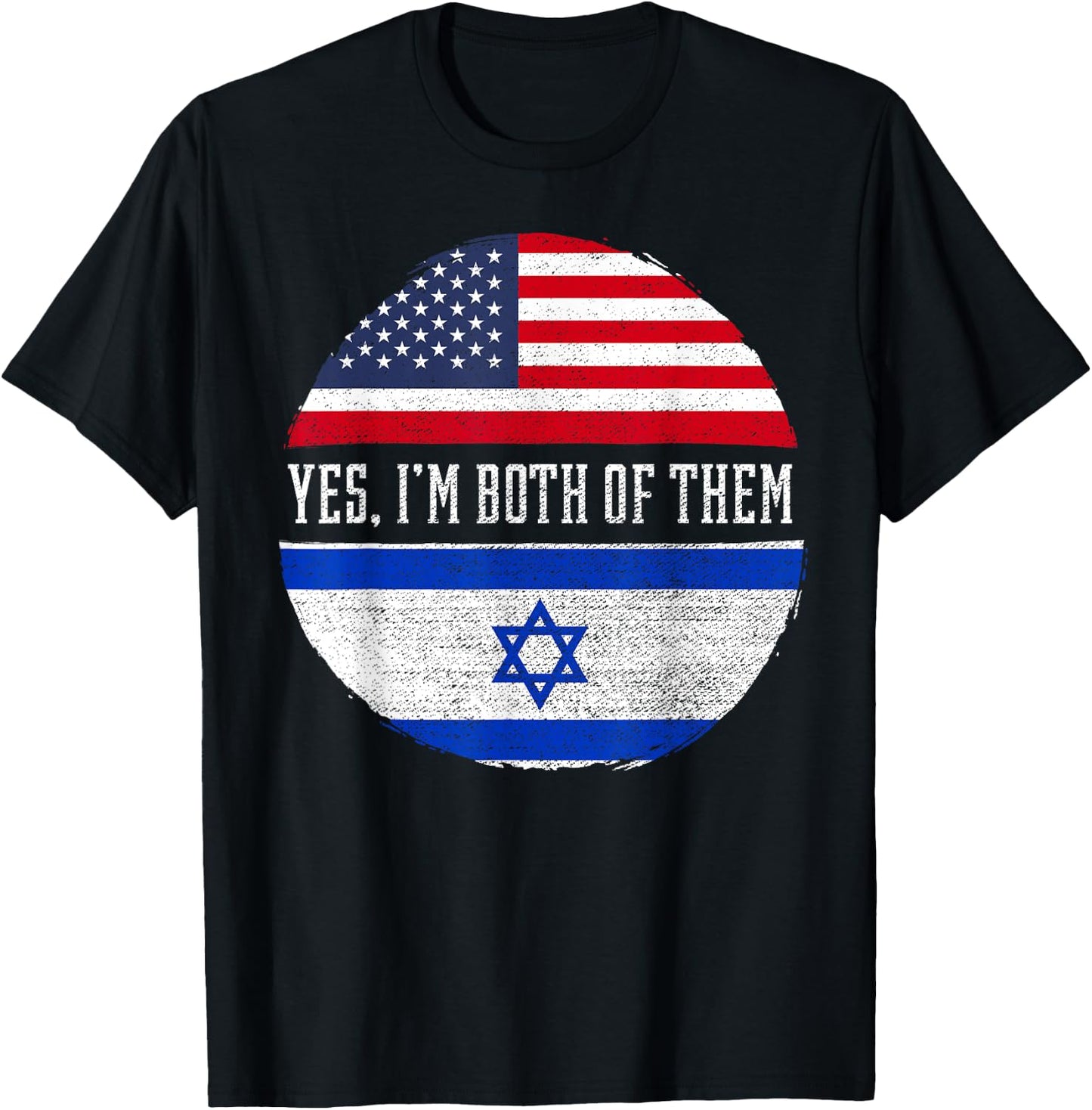 Half American Half Israeli USA Flag Israel Heritage DNA T-Shirt - T-Shirt | Black