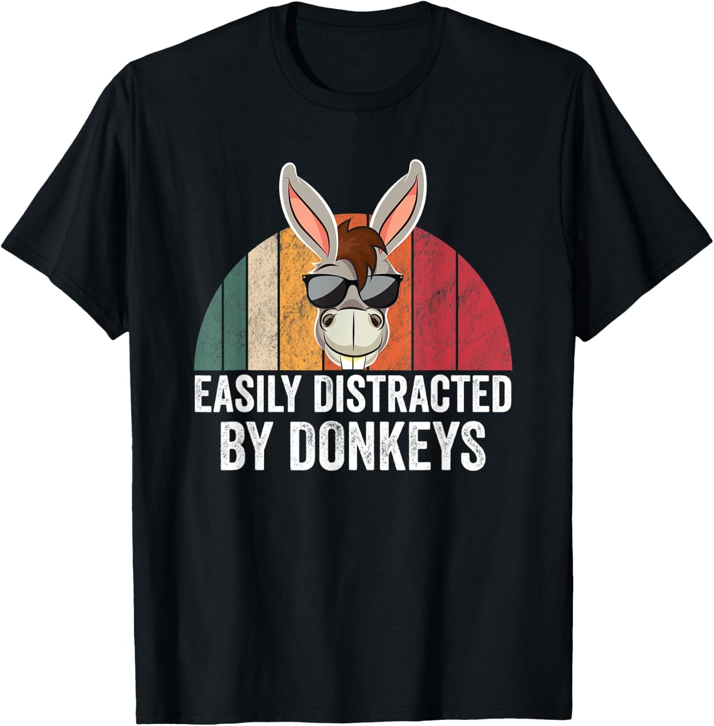 Easily Distracted By Donkeys Donkey Lover Accessories T-Shirt - T-Shirt | Black