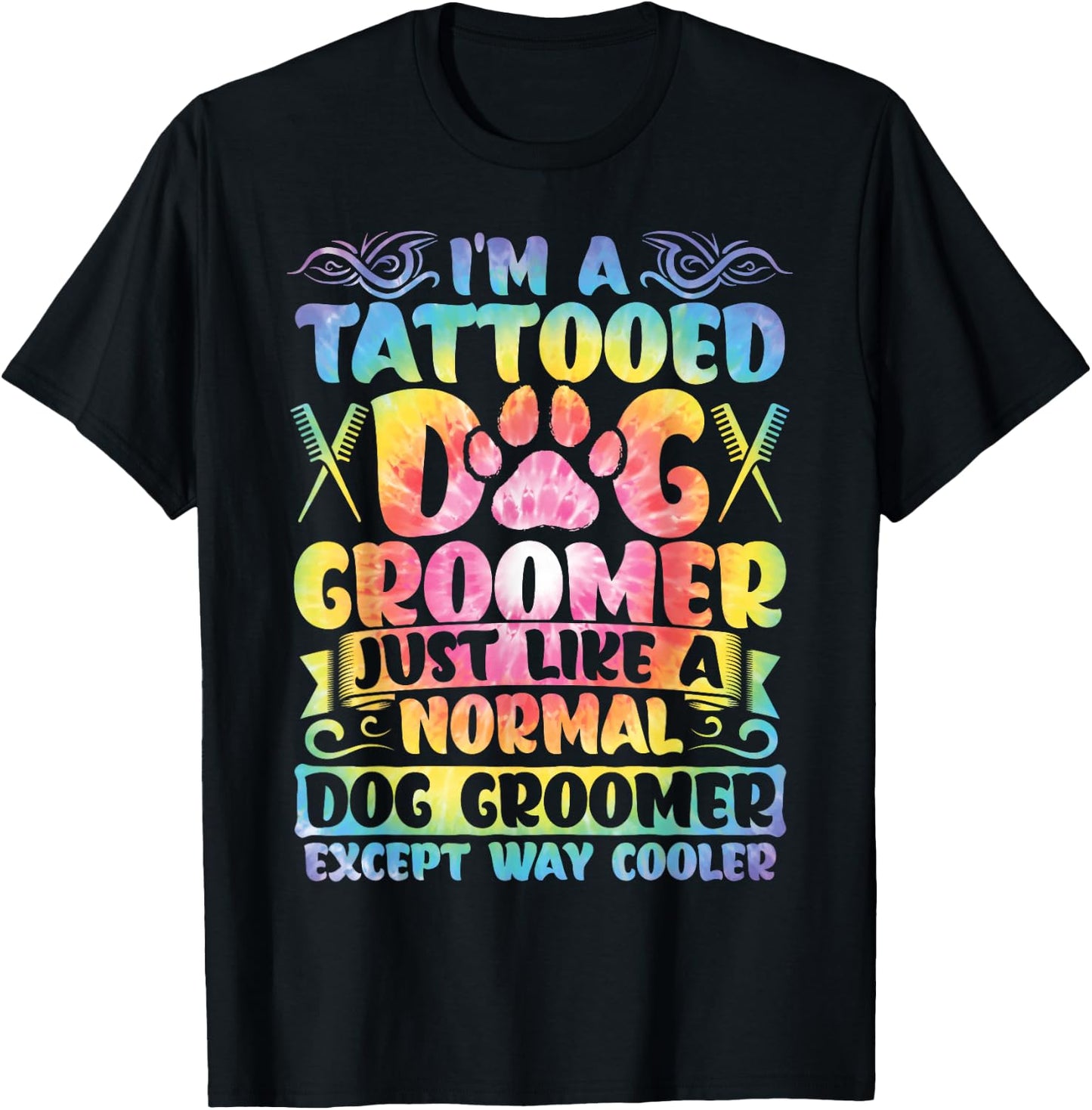 Dog Groomer Tattooed Dog Grooming T-Shirt - T-Shirt | Black