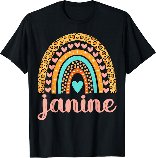 Janine Janine Name Birthday Shirt Gift T-Shirt - T-Shirt | Black