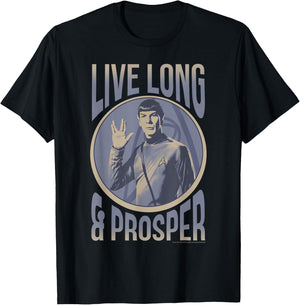 Star Trek: The Original Series Vintage Live Long & Prosper T-Shirt - T-Shirt | Black