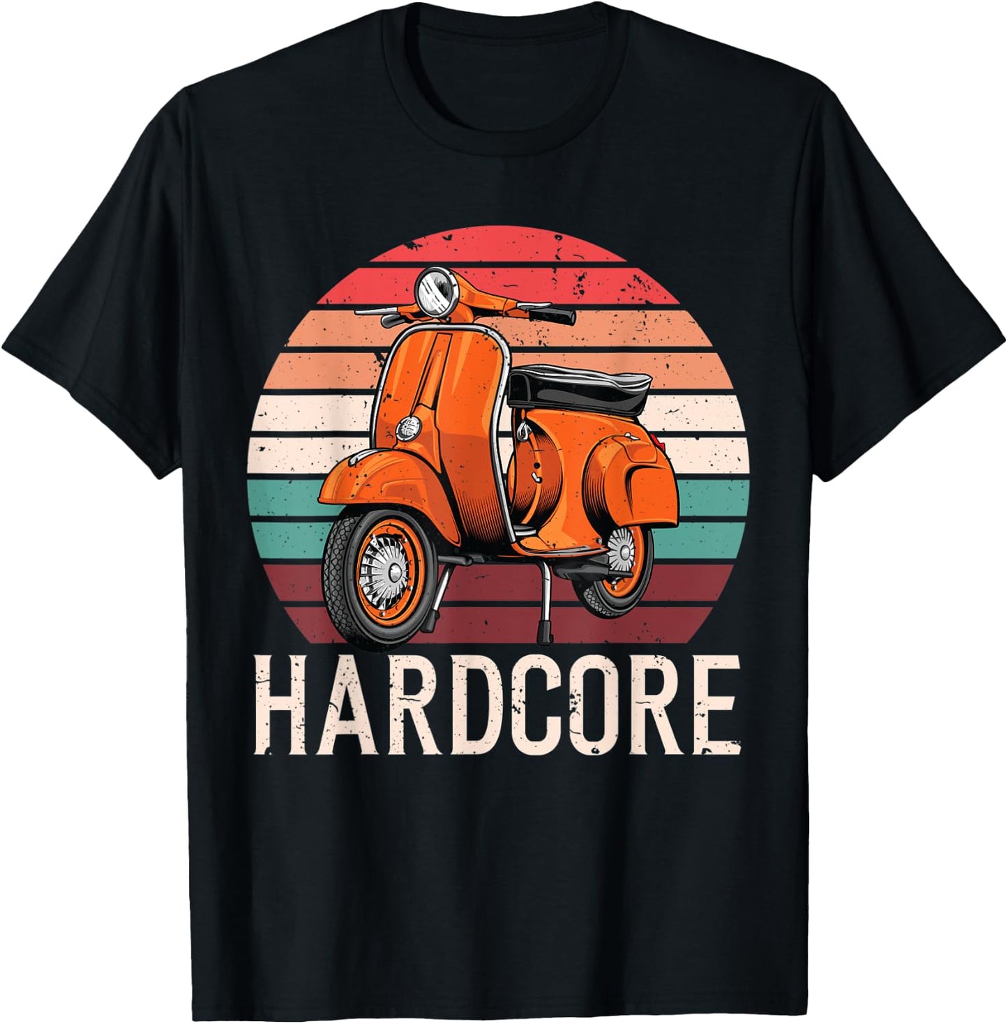 Hardcore Moped Life Funny Scooter Driver Bike men women T-Shirt - T-Shirt | Black