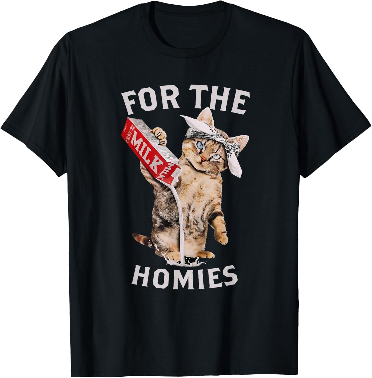 Milk Cat For The Homies Lover Kids Women T-Shirt - T-Shirt | Black