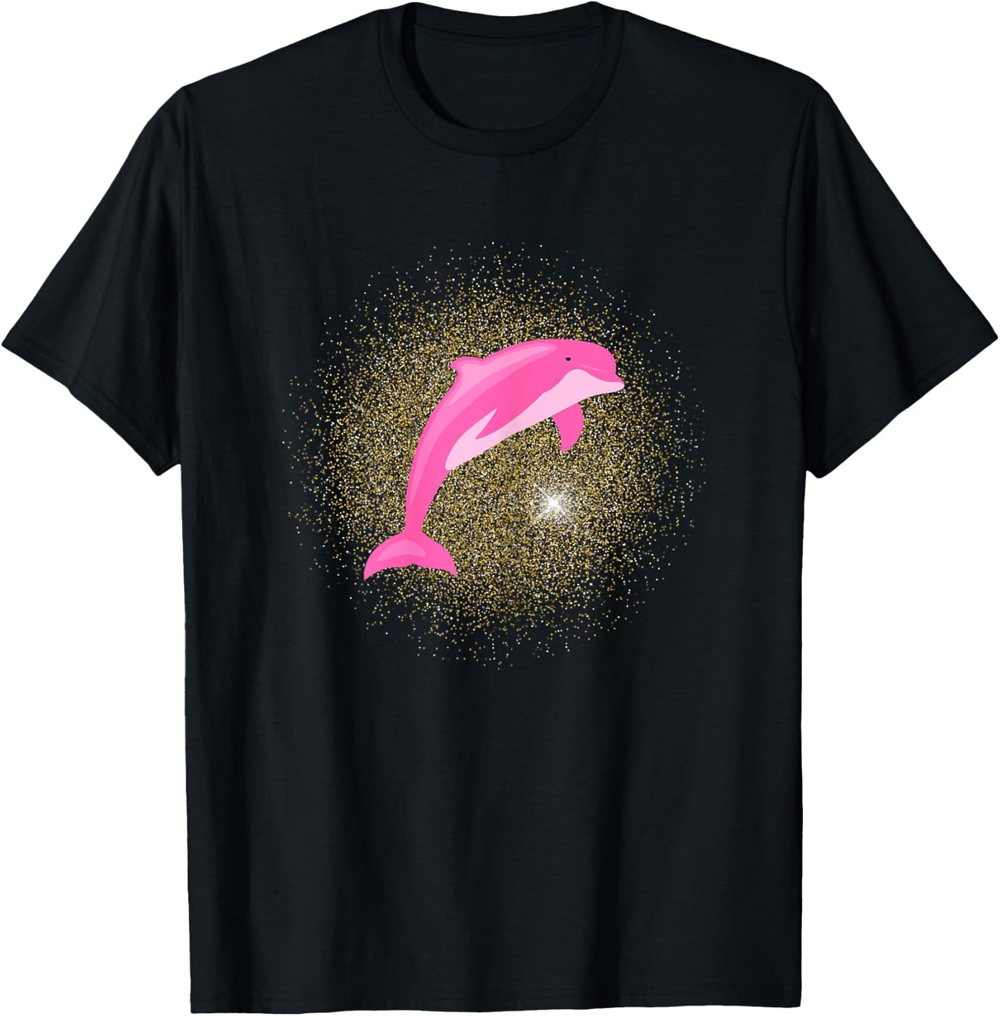 Dolphin Shirt Pink Lover Gift Girls Women T-Shirt - T-Shirt | Black
