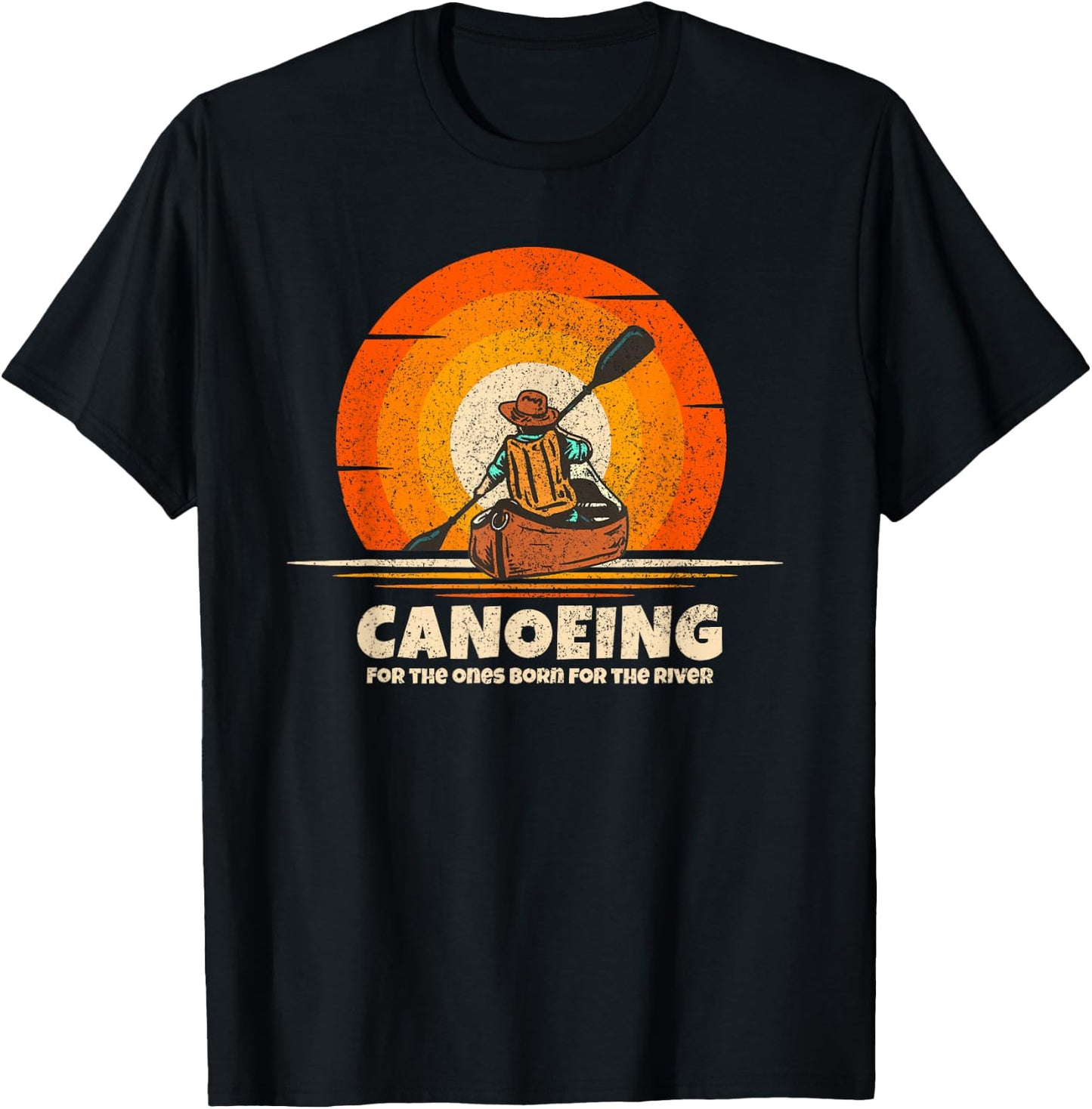 Canoeing Born for the River Funny Canoe T-Shirt - T-Shirt | Black
