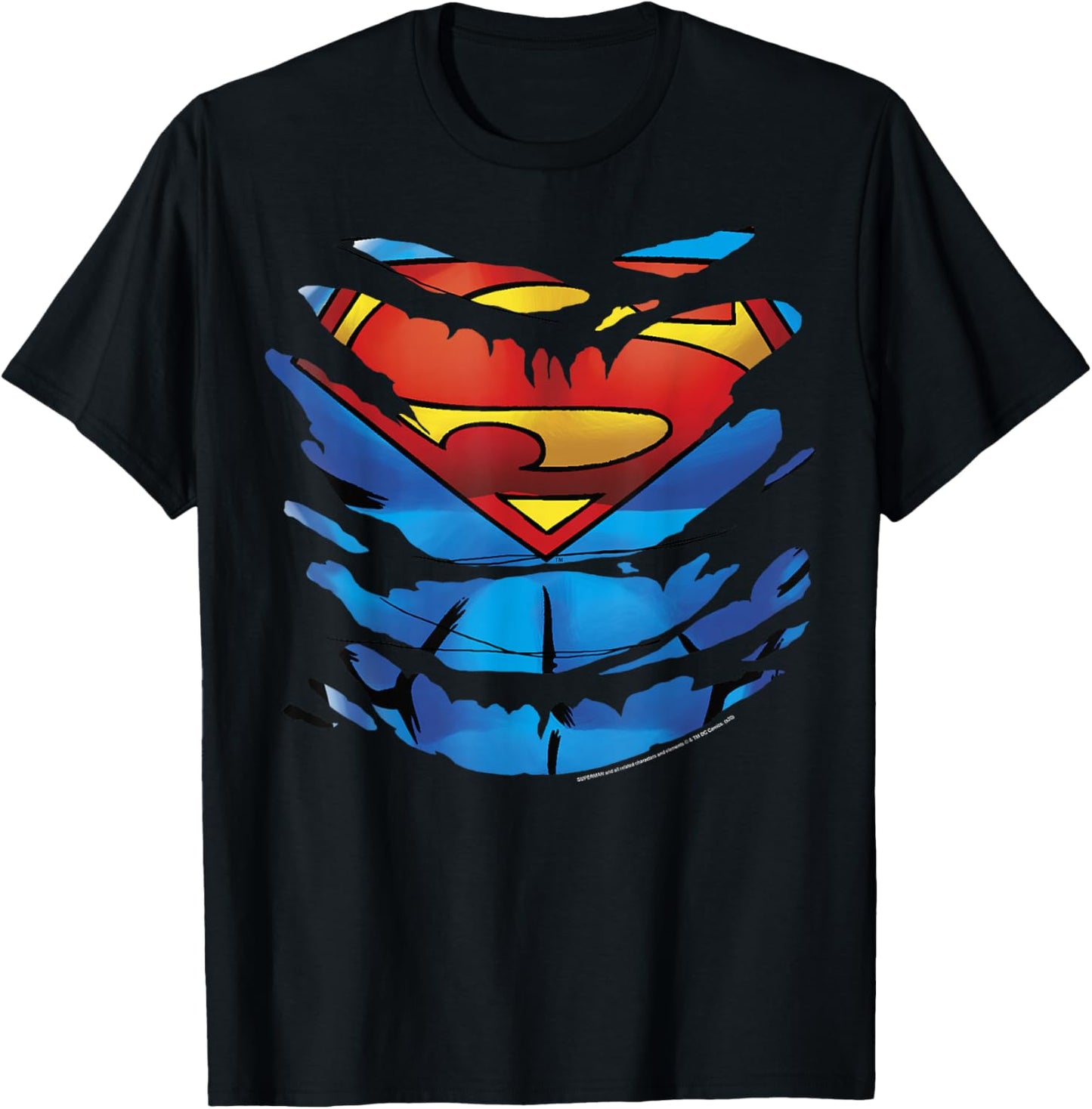 DC Comics Superman Costume Rip Through Small T-Shirt - T-Shirt | Black