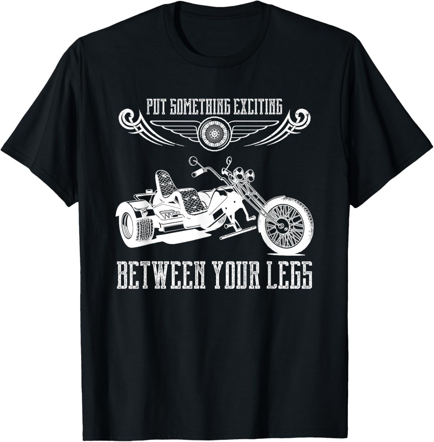 Funny Triker Motortrike Motorcycle Trike Three Wheeler T-Shirt - T-Shirt | Black