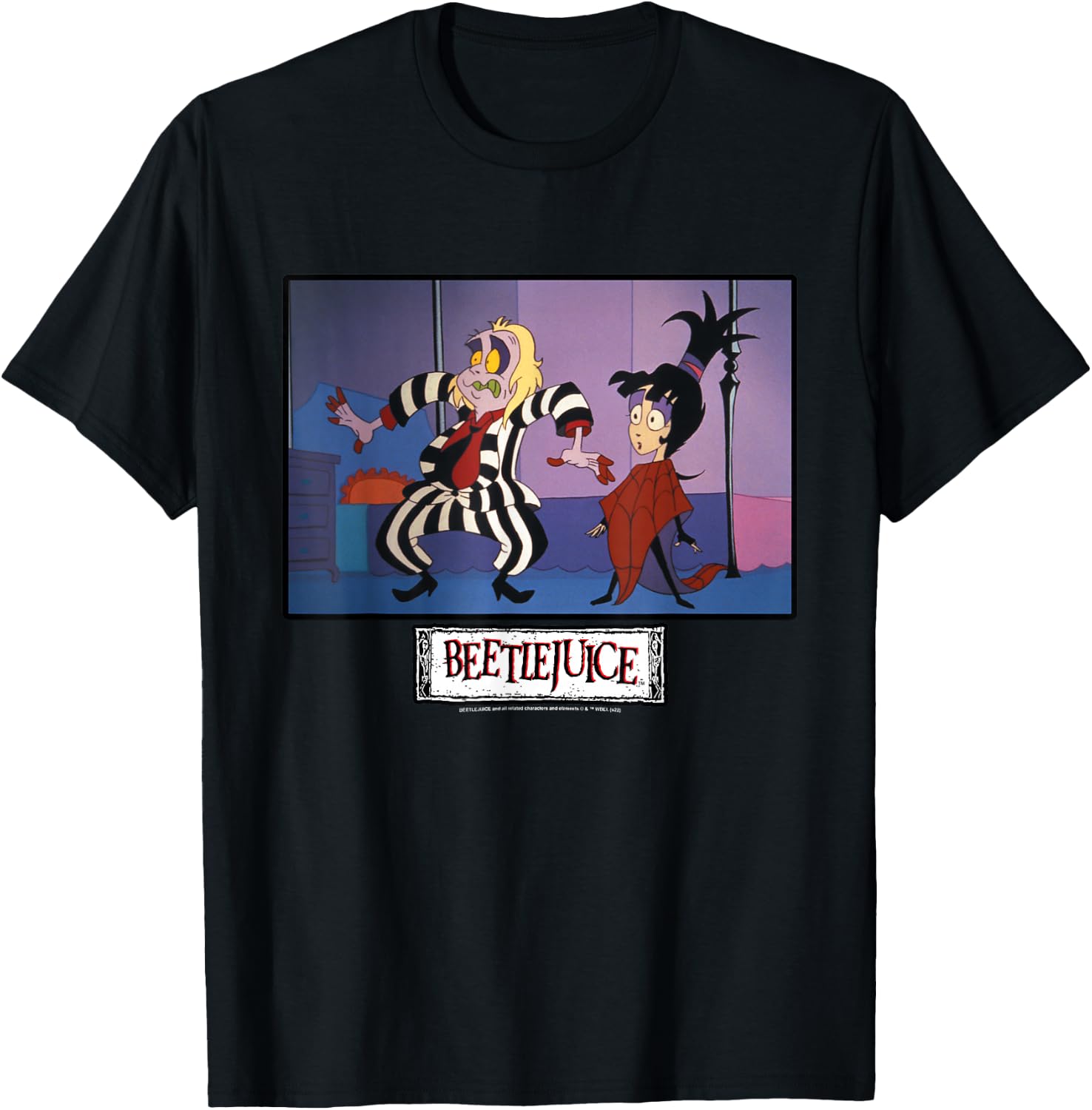Beetlejuice and Lydia Super Shocked T-Shirt - T-Shirt | Black