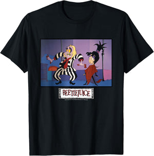 Beetlejuice and Lydia Super Shocked T-Shirt - T-Shirt | Black