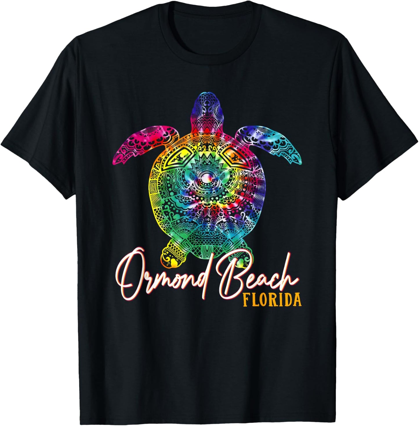 Ormond Beach Tie Dye Sea Turtle Matching Family Vacation T-Shirt - T-Shirt | Black