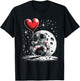 Space Astronaut Heart Balloon Valentine's Day Valentine T-Shirt - T-Shirt | Black