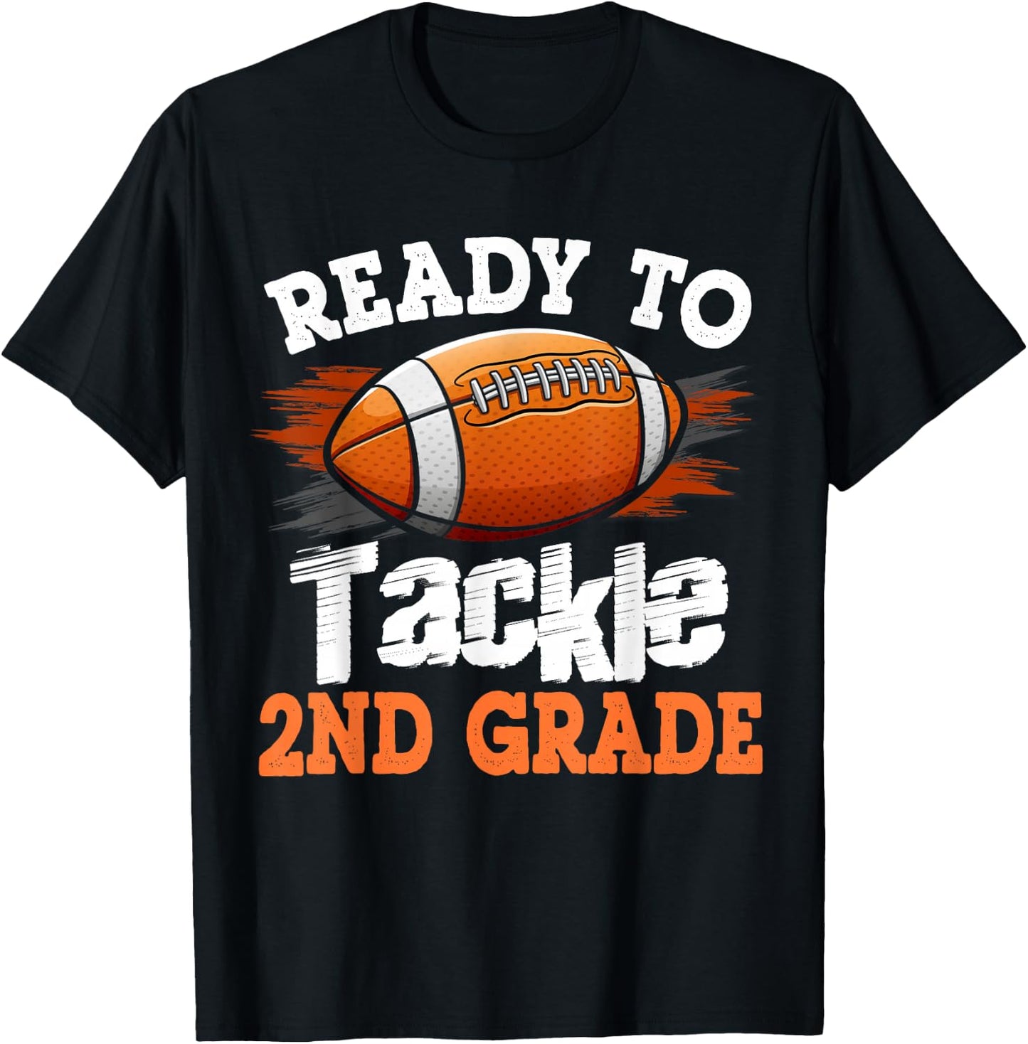 Ready To Tackle 2nd Grade Football First Day Of School T-Shirt - T-Shirt | Black