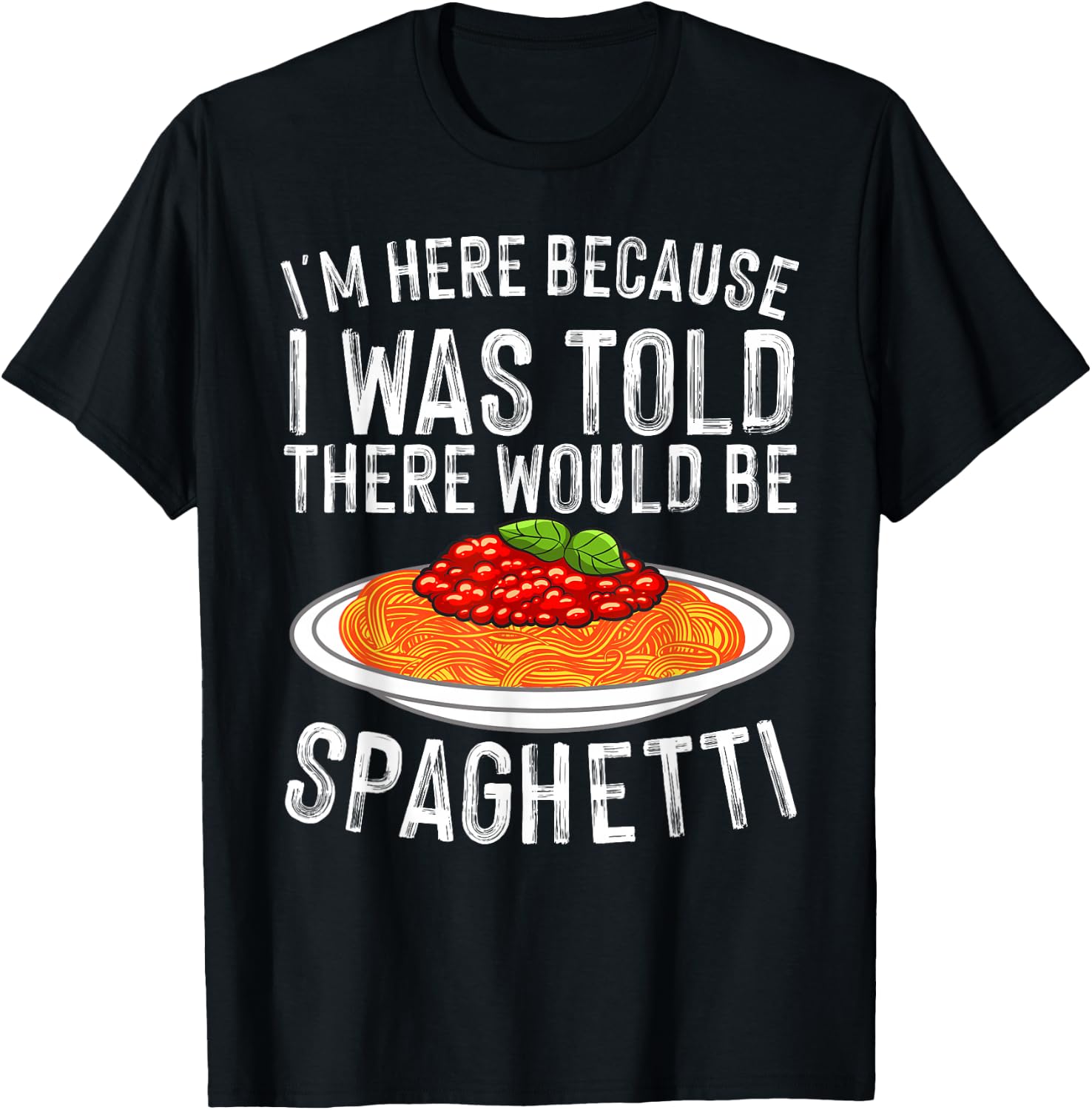 Cute Spaghetti Design Women Spaghetti Pasta Lovers T-Shirt - T-Shirt | Black