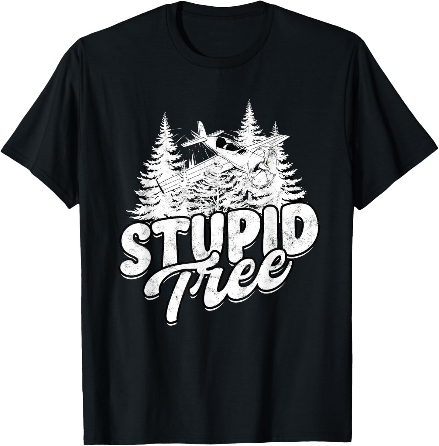 RC Plane Stupid Tree T-Shirt - T-Shirt | Black