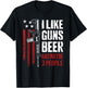 I Like Guns Beer And Maybe 3 People - Funny USA Gun Drinking T-Shirt - T-Shirt | Black