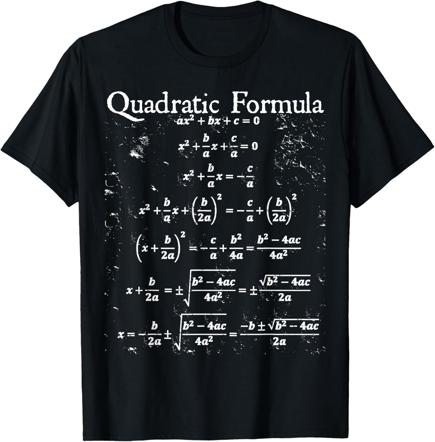 Nerdy Vintage Quadratic Formula Proof Algebra Math Teacher T-Shirt - T-Shirt | Black