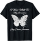 Butterfly I Wear White For My Grandma Lung Cancer Awareness T-Shirt - T-Shirt | Black