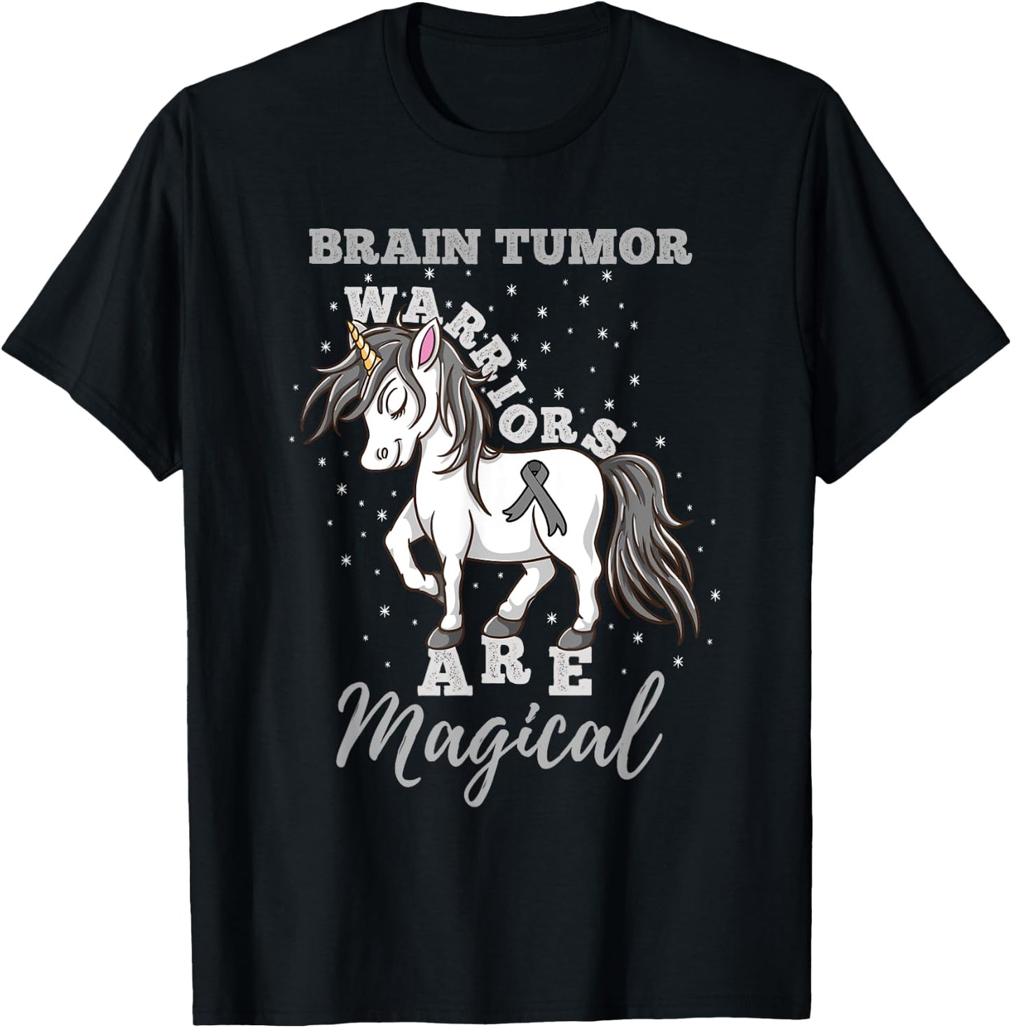 Brain Tumor Warriors Are Magical Brain Tumor Awareness T-Shirt - T-Shirt | Black