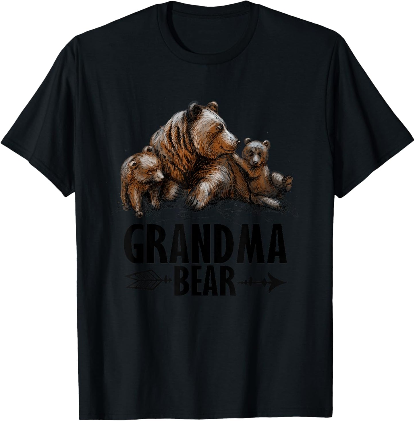 Cute Grandma Bear for Gigi or Nana - Mother's Day T-Shirt - T-Shirt | Black