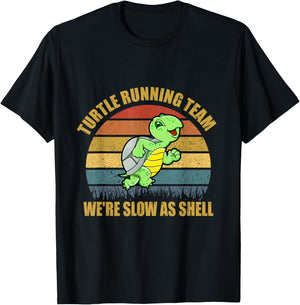Turtle Running Team We're Slow As Shell Running Marathon T-Shirt - T-Shirt | Black