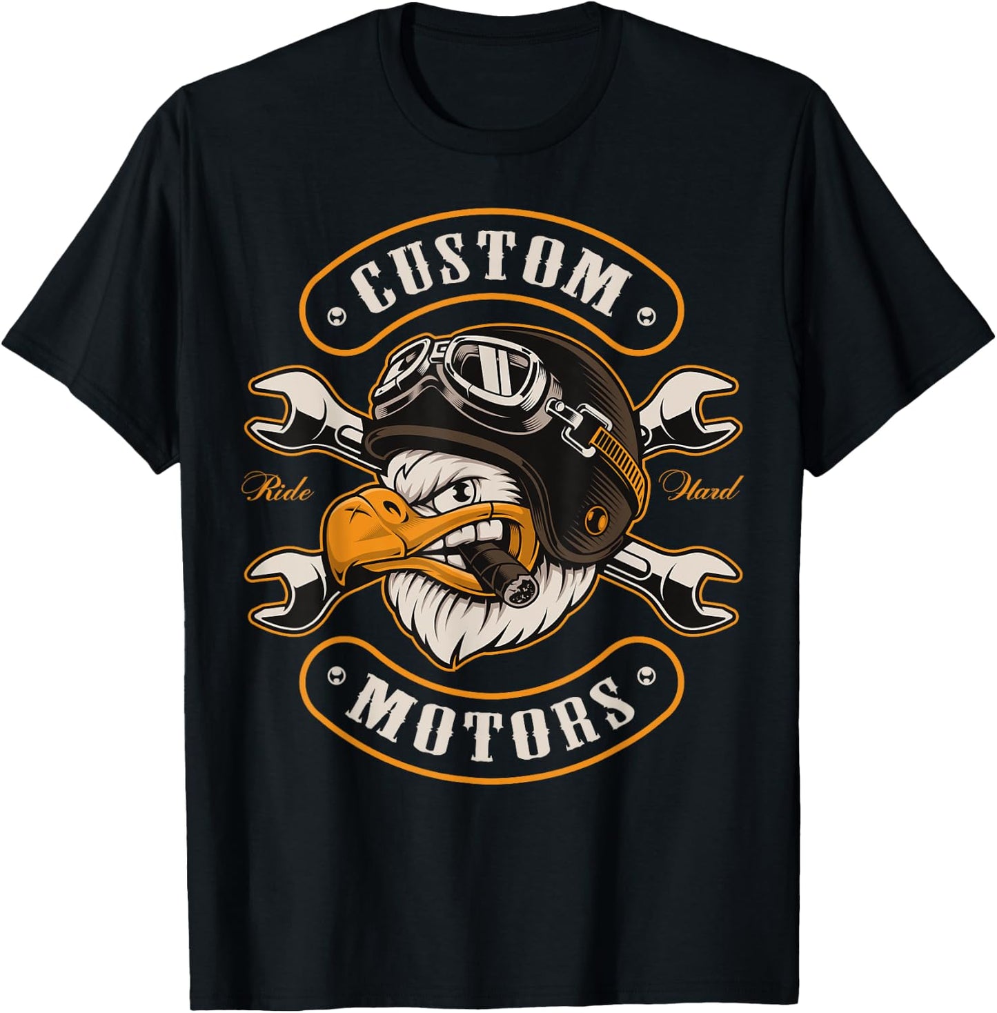 Beautiful biker, motorcycle club, eagle, chopper gift T-Shirt - T-Shirt | Black