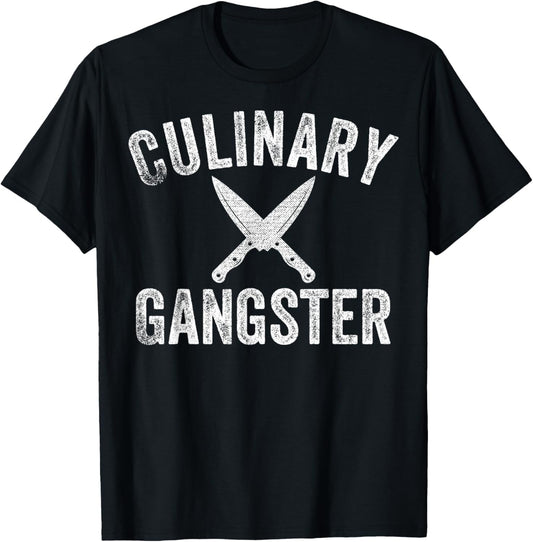 Culinary Gangster Cooking Themed Chefs Cooking Enthusiasts T-Shirt - T-Shirt | Black