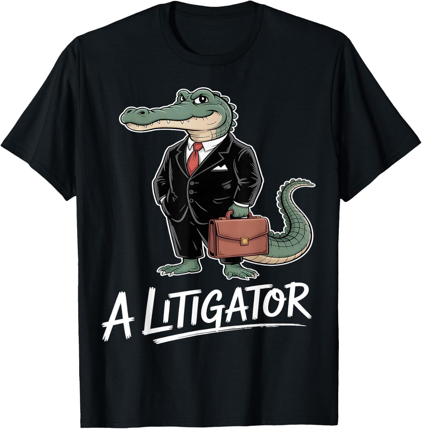 Litigator Funny Alligator Lawyer T-Shirt - T-Shirt | Black
