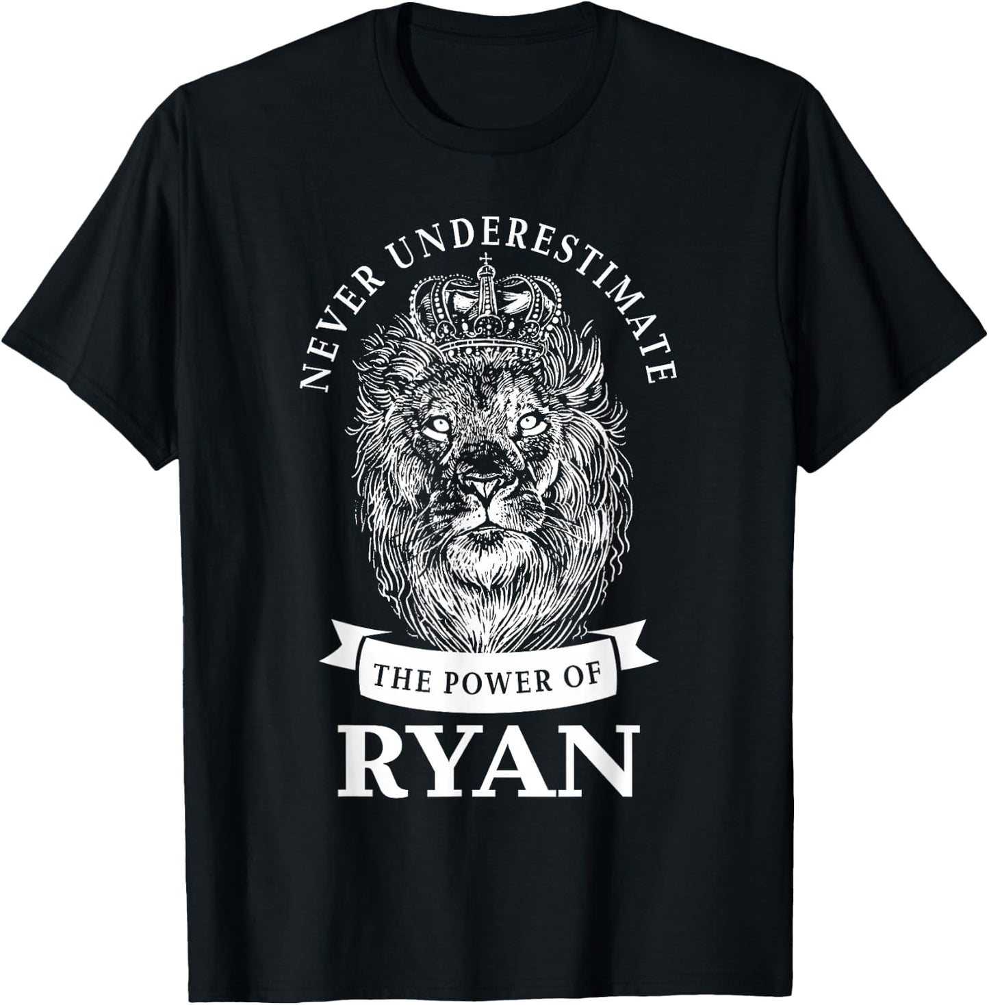 Ryan Gift Name Lion T-Shirt - T-Shirt | Black