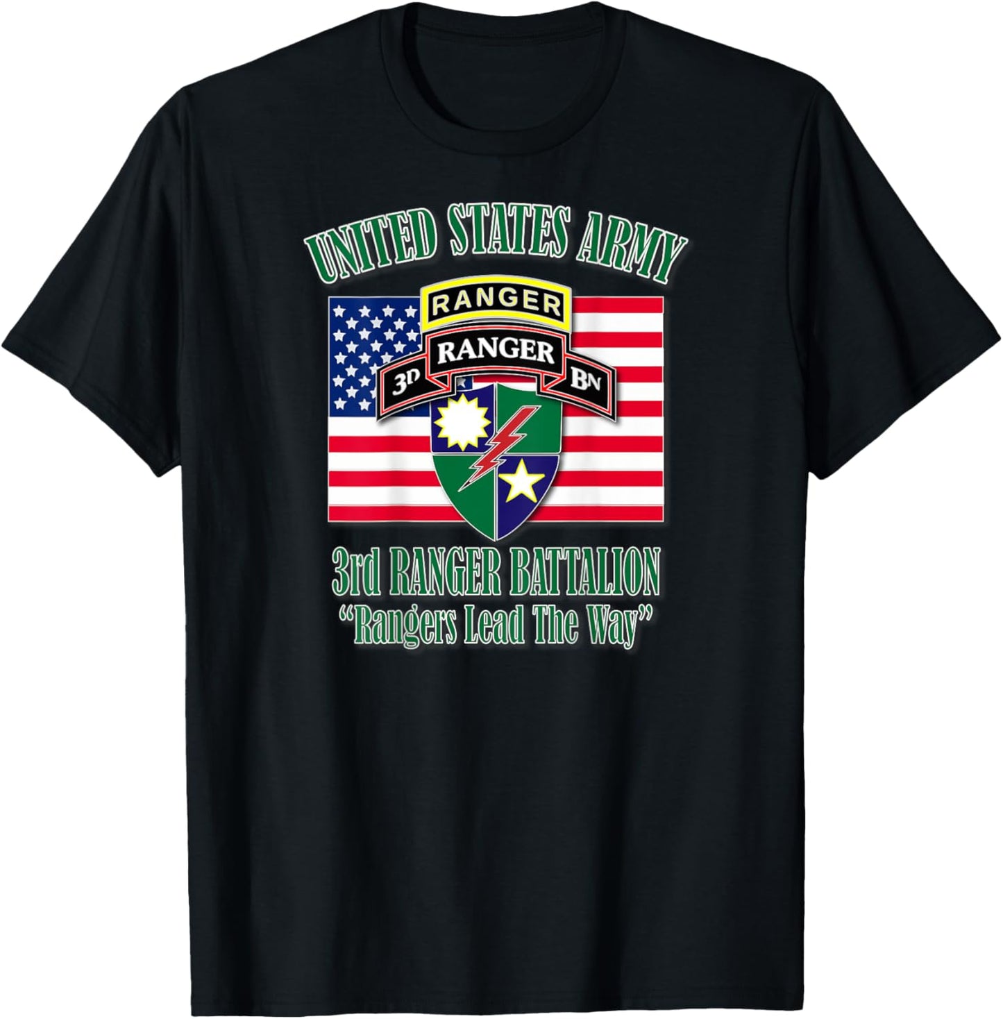 3rd Ranger Battalion (Back Design) T-Shirt - T-Shirt | Black
