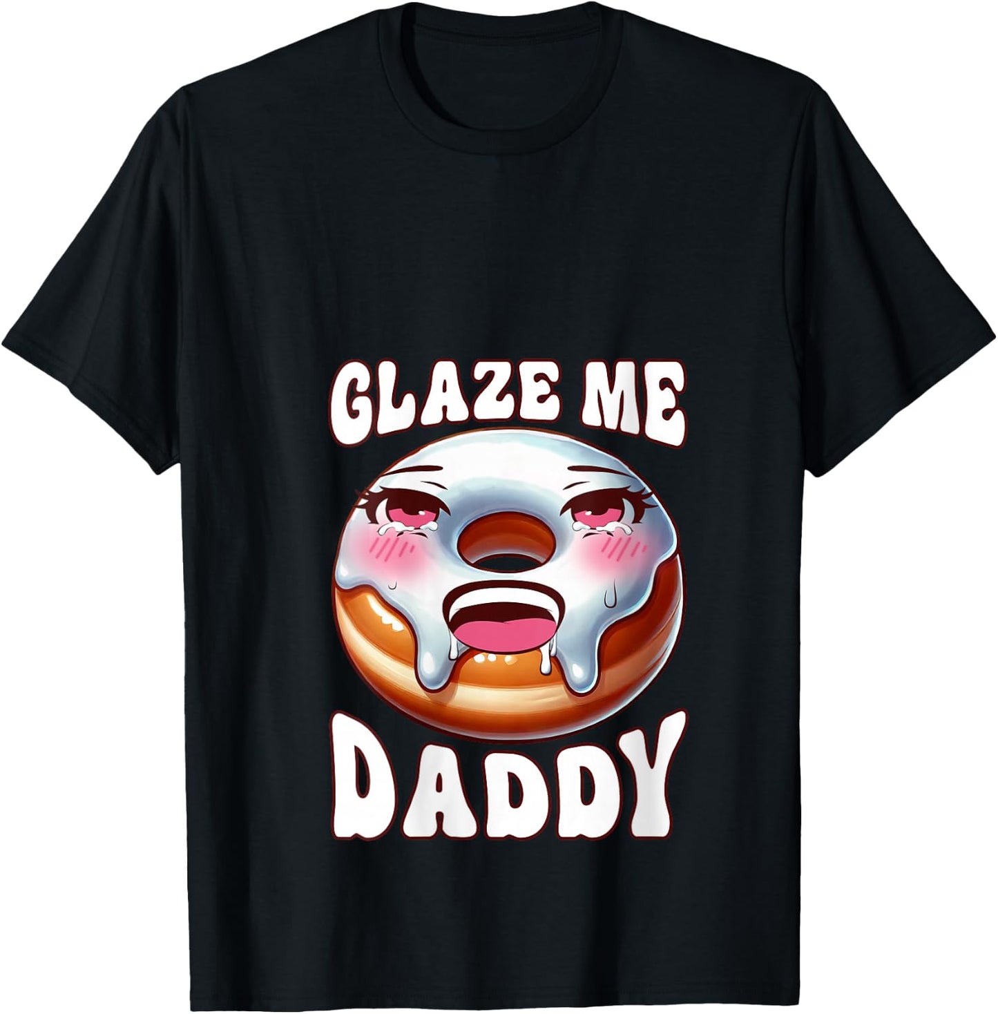 Inappropriate Glaze Me Daddy Dirty Donut Prank Adult Humor V-Neck T-Shirt - T-Shirt | Black