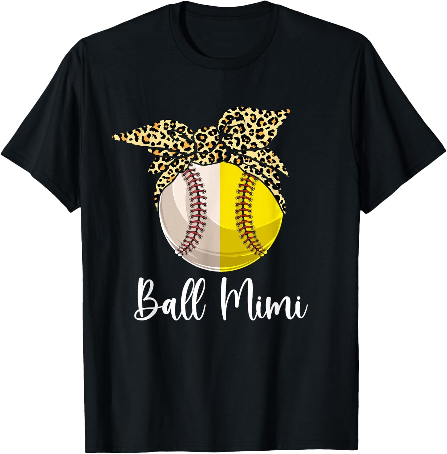 Ball Mimi Both Of Softball Baseball Mothers' Day T-Shirt - T-Shirt | Black