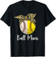 Ball Mimi Both Of Softball Baseball Mothers' Day T-Shirt - T-Shirt | Black