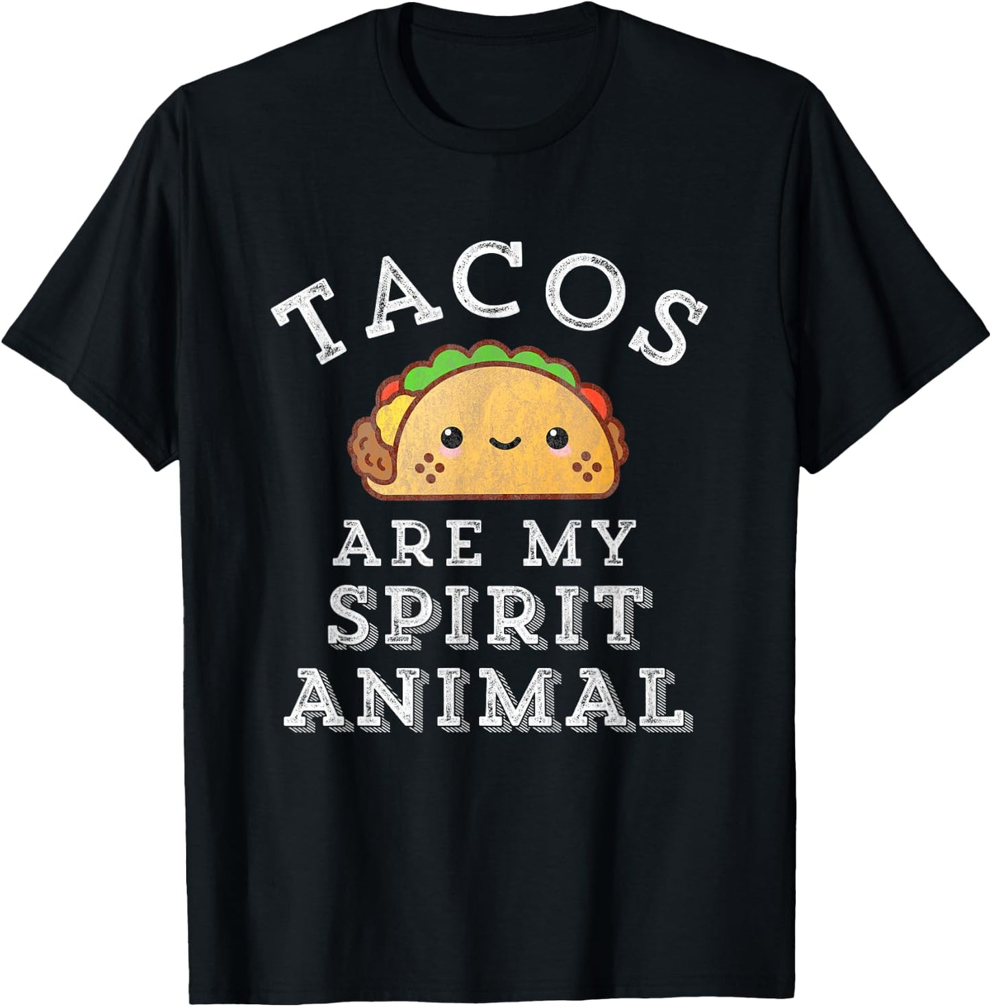 Tacos Are My Spirit Animal Mexican Food Funny Spicy Retro T-Shirt - T-Shirt | Black
