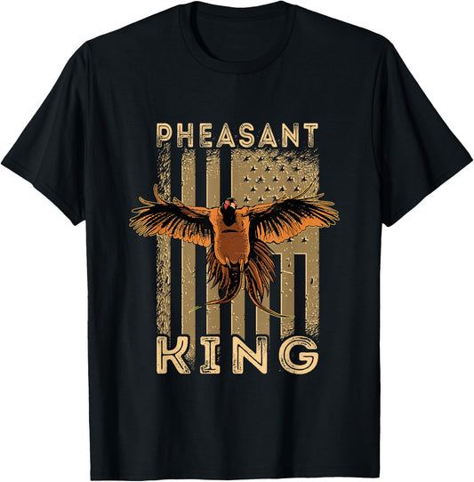 Pheasant Hunting USA American Pheasant King Pheasant Hunter T-Shirt - T-Shirt | Black