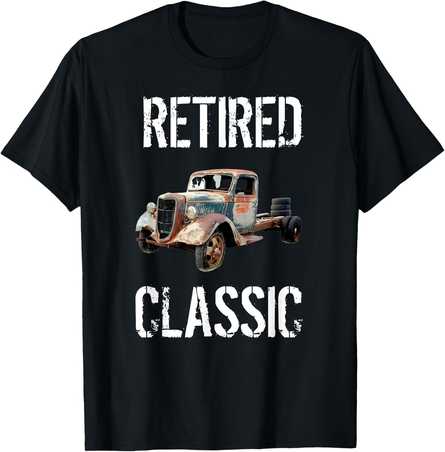Funny Retirement Shirts Retired Classic Car Mechanic T-Shirt - T-Shirt | Black