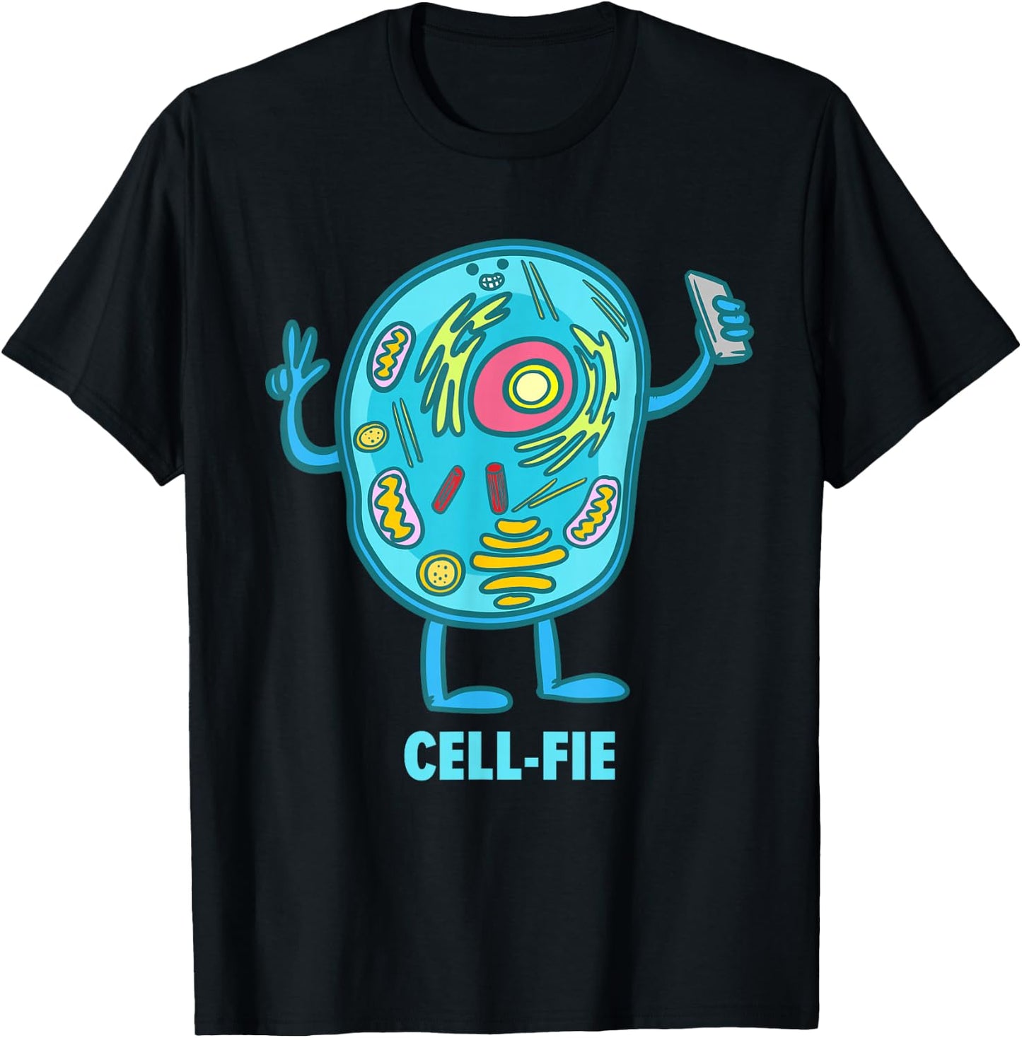 Cell-Fie Funny Pun Science Chemistry Cell Selfie T-Shirt - T-Shirt | Black