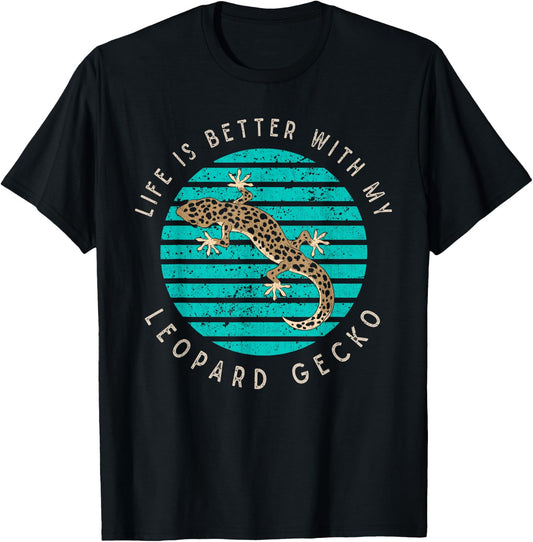 Reptile Pet Owner Funny Lizard Animal Lover Leopard Gecko T-Shirt - T-Shirt | Black