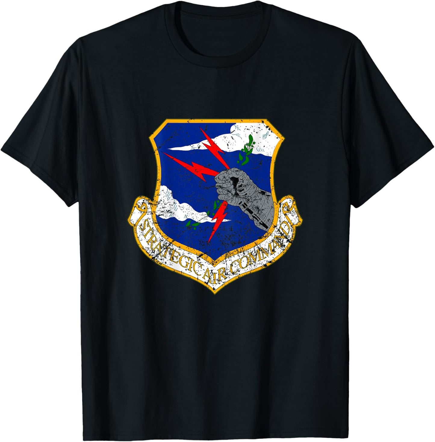 Strategic Air Command Military Pilot Roundel [Back] T-Shirt - T-Shirt | Black