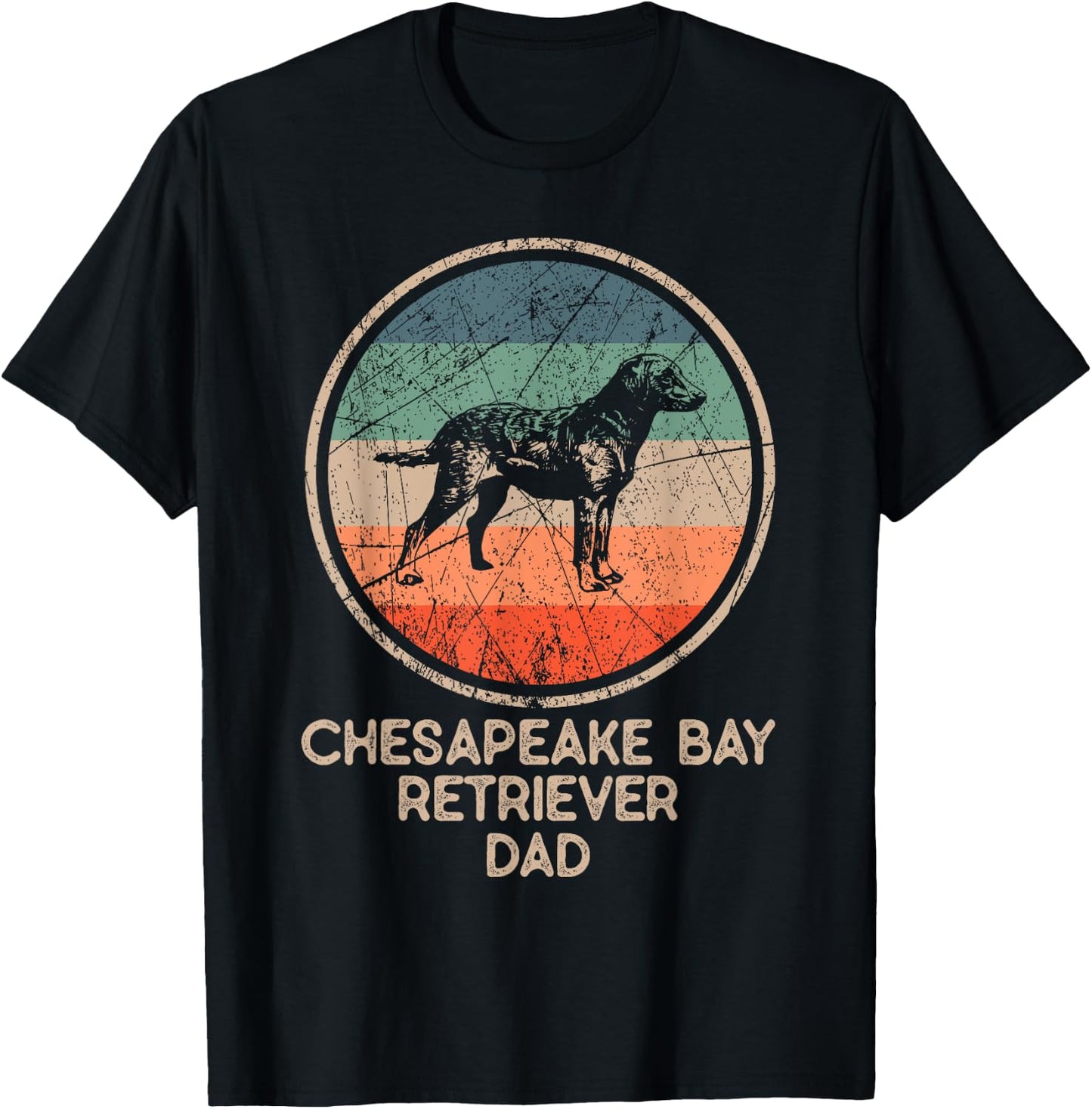 Chesapeake Bay Dog - Vintage Chesapeake Bay Retriever Dad T-Shirt - T-Shirt | Black