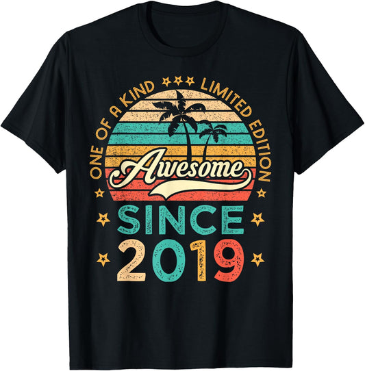 Awesome Since 2019 One Of A Kind Limited Edition Birthday T-Shirt - T-Shirt | Black