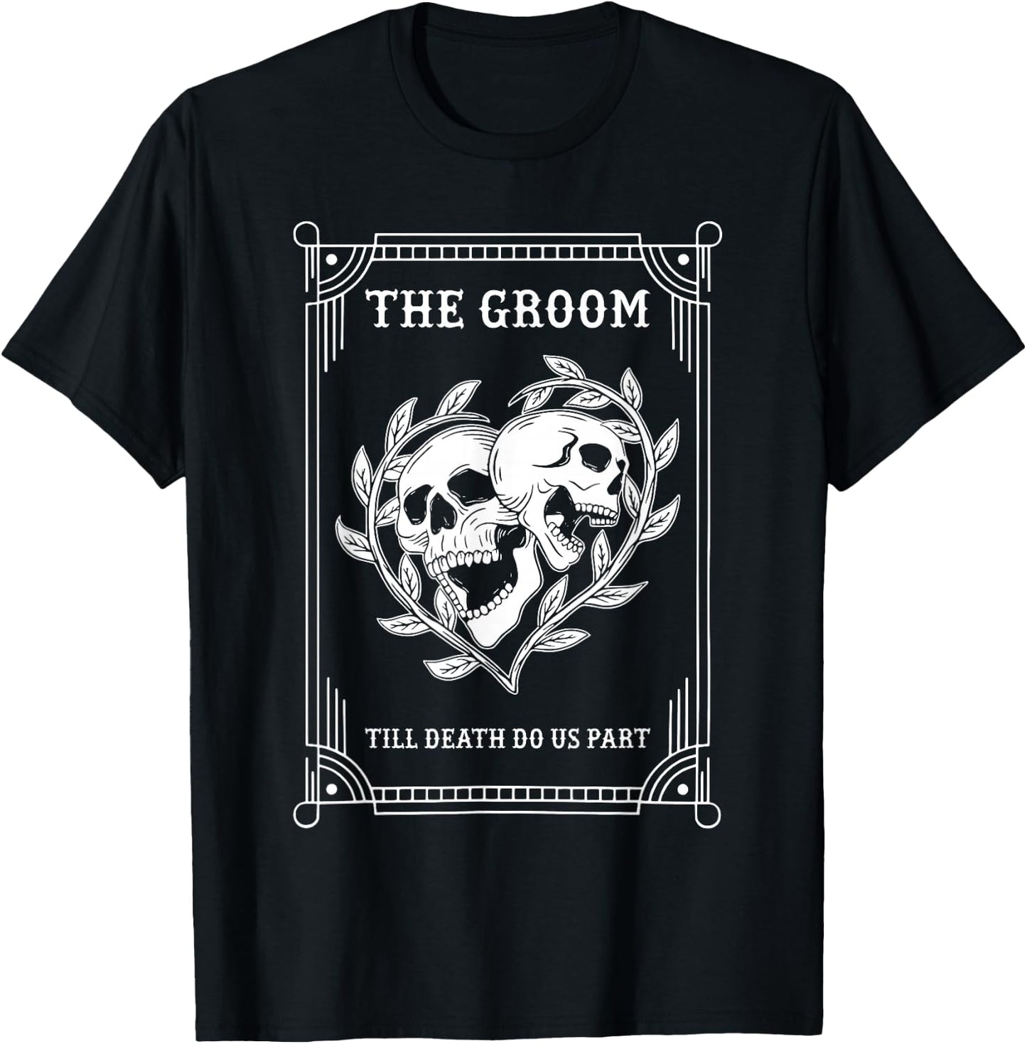Gothic Halloween Groom Bride Wedding Bachelorette Party T-Shirt - T-Shirt | Black