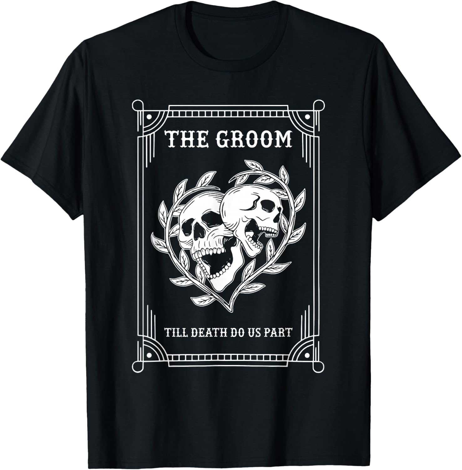 Gothic Halloween Groom Bride Wedding Bachelorette Party T-Shirt - T-Shirt | Black