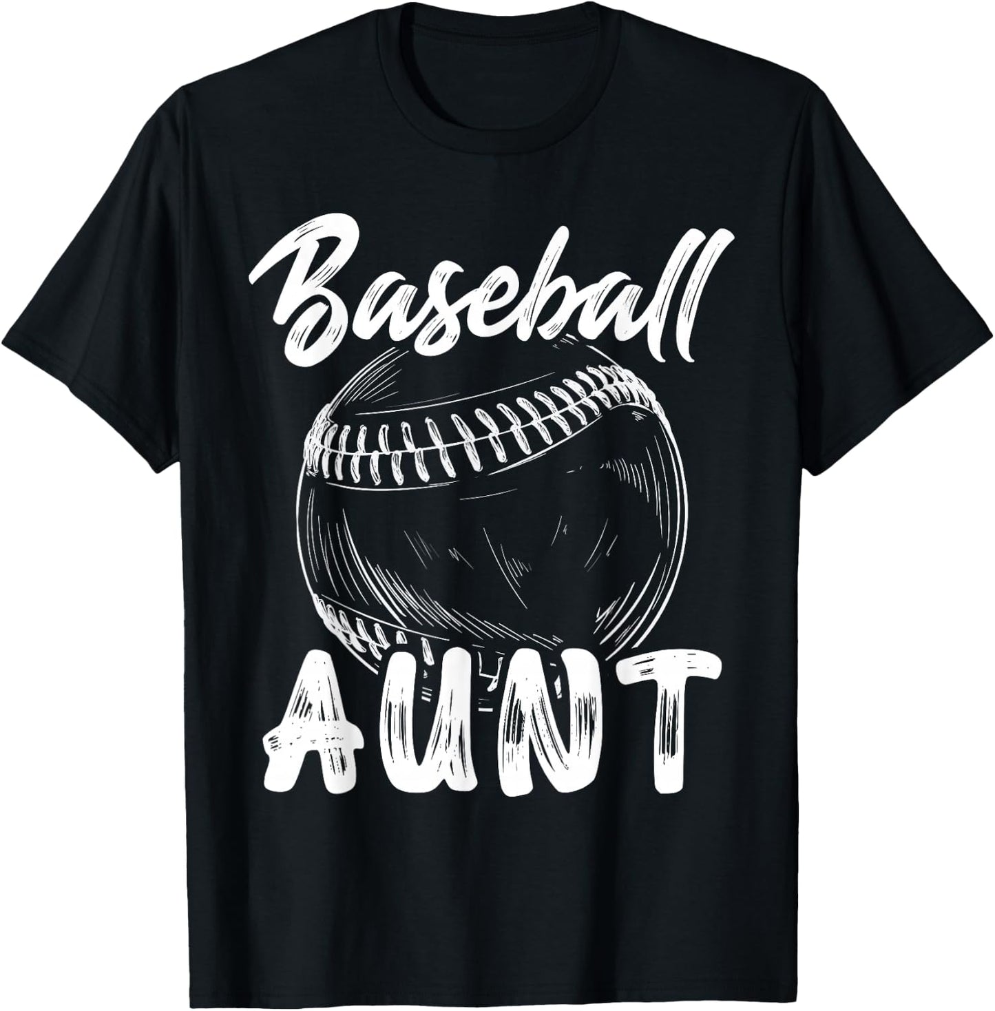 Baseball Aunt Family Matching Players Team Auntie T-Shirt - T-Shirt | Black