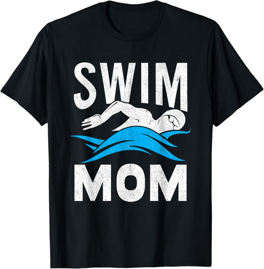 Swim Mom Swimming Women Mother Swimmer T-Shirt - T-Shirt | Black