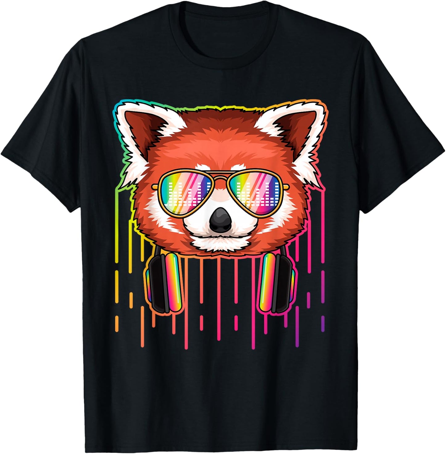 Funny Dj Shirt Red Panda Dj Party Animal Music Lover DJs T-Shirt - T-Shirt | Black