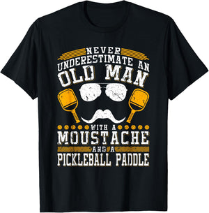 Never Underestimate An Old Man With A Pickleball Paddle T-Shirt - T-Shirt | Black